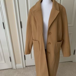 Faux Camel hair 3/4 length pea coat